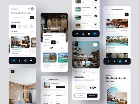 Hotel & Resort Booking Mobile App (Light Version) by Dotpixel Agency on Dribbble Search Ui, Hotel Booking App, Hotel App, Ux Design Mobile, Book Hotel, Booking App, Hotel Management, App Ui Design, Hotel Resort