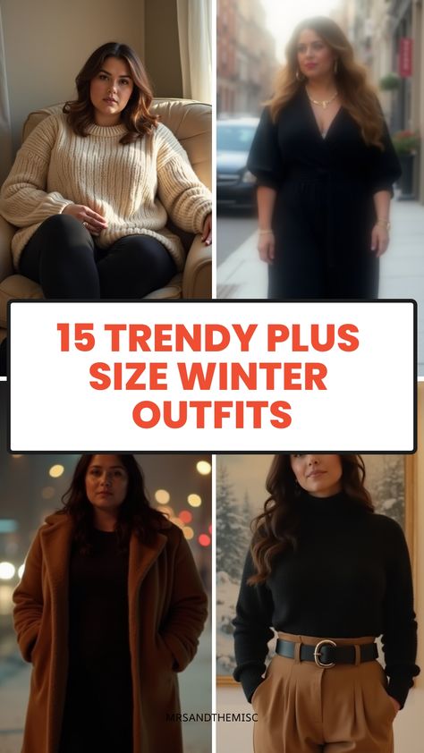 15 Trendy Plus Size Winter Outfits Plus Size Dresses With Tights, Plus Size Winter Outfits With Uggs, Timeless Plus Size Fashion, Plus Size Dress Winter, Plus Size Business Casual Outfits Winter, Medium Size Winter Outfits, Plus Size Winter Engagement Outfits, Baking Date Outfit, Winter Outfits For Plus Size Women 2024