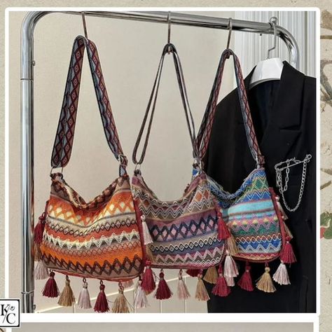 Beautiful Traditional Look 💖 Ethnic Style Women’s Bag Tassel Large Capacity Colorful Crossbody Bags Fashion Geometric Woven Shoulder Bag Trend Messenger Bag ▪️ Love Its 3 Colour’s ❤️ Size Hight._9. Wide._9’5 Price._ 790/- freeship #sling #slingbag #slings #tasselbag #dailyslingbag #summercollection #online #onlinestore #onlineshop #onlineshopping #shoplocal #shoponline Bags For Ladies, Ethnic Bag, Fashion Geometric, Handcrafted Accessories, Tassel Bag, Bag Trends, Types Of Bag, Ethnic Style, Bags Fashion