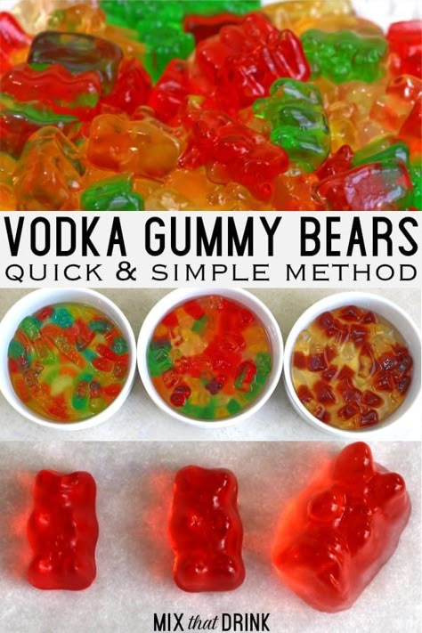 Alcoholic Gummy Bears, Vodka Gummy Bears Recipe, Vodka Gummy Bears, Best Jello Shots, How To Make Vodka, Bear Recipes, Winter Drink, Party Drinks Alcohol, Jello Shot Recipes