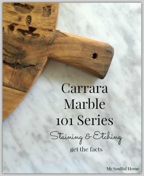 Carrara Marble facts on stains etching http://mysoulfulhome.com Carrara Kitchen, Carrera Marble Kitchen, Carrara Marble Countertops, Carrara Marble Kitchen, Carrera Marble Countertops, Countertop Choices, Kitchen Countertops Laminate, Marble Countertops Kitchen, Carrara Marble Countertop