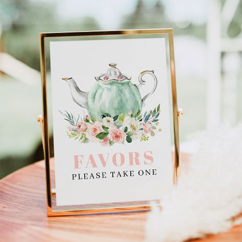 Bridal Shower Tea Party Favor Sign for $11.45 - Bridal Favors Tea Party Bridal Shower Ideas Favors, Bridal Shower Tea Party Sign, Bridal Shower Tea Favors, Fall Bridal Shower Tea Party, Tea Party Favor Ideas, Tea Party Wedding Shower Ideas, Tea Party Signs, Tea Shower Favors, Bachelorette Tea Party