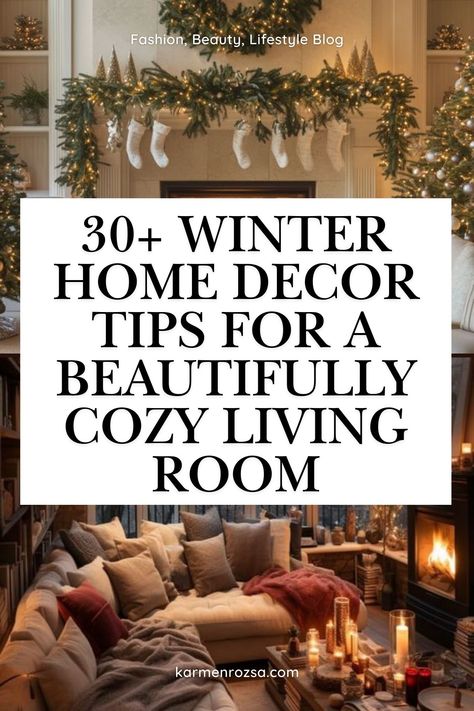 30+ winter home decor tips to make your living room the ultimate cozy retreat. With stylish ideas like layered throws, winter-inspired wall art, and seasonal touches, these home winter decor essentials will turn your space into a winter wonderland. Winter Living Room Decor Cozy Comfy, Cozy Winter Decor Living Room, Winter Living Room Decor Cozy, Winter Decor Living Room, January Decorating Ideas, Winter Home Decor Cozy, Winter House Decor, Winter Decor Ideas For The Home, Winter Interior Design