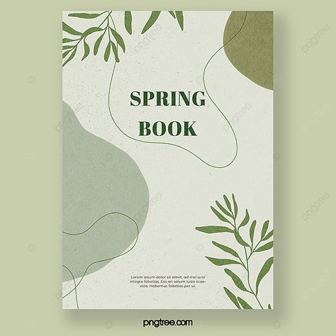 Spring Element Leaf Flower Abstract Geometric Book Cover Design Trendy Yearbook Covers, Cover Book Design Inspiration, Cute Book Cover Design, Magazine Cover Design Inspiration, Book Front Cover Design, Spring Design Graphic, Design For Book Cover, Journal Cover Design, Cookbook Cover Design