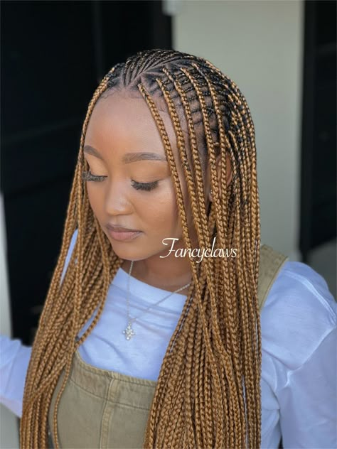 Carrot Braiding Hairstyles, Half Down Cornrows, Half Singles Half Cornrows, Half Cornrows Half Box Braids Hairstyles, Carrot With Singles At The Back Hairstyle, Half Cornrow Half Single Braids, Half Carrot Half Singles Hairstyles, Halfway Cornrow Hairstyles, Blonde Fulani Braids Hairstyles