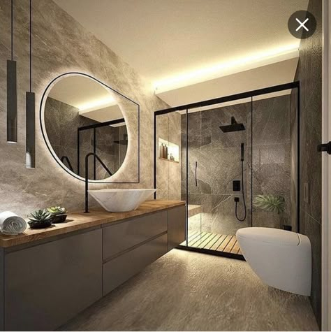 Minimalist Walk In Shower Ideas, Bathroom Japanese, Bathroom Zen, Bathroom Japandi, Japandi Bathroom, Bathroom Dark, Zen House, Dark Bathrooms, Zen Bathroom