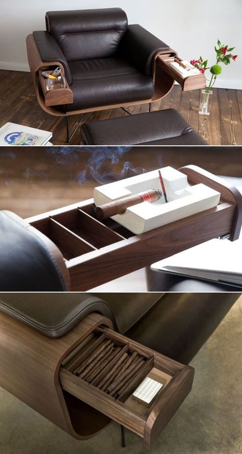 Wood Office Furniture, Koti Diy, Dekorasi Kamar Tidur, Cigars And Whiskey, Whiskey Glasses, Plywood Furniture, A Chair, Luxury Furniture, Cigars