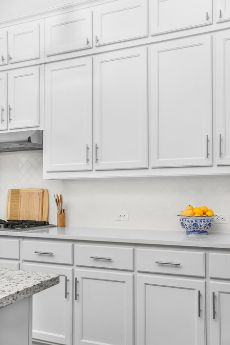 Simple, clean, modern and beautiful! You can never go wrong with the trusted Stainless Steel t-bars. These Awesome pulls can pull any room together without being too loud. #StainlessSteel #Hardware #kitchen #whitecabinetry #kitchen White Kitchen Cabinets With Silver Pulls, White Kitchen Cabinets With Silver Handles, Stainless Steel Kitchen Hardware, White Cabinets Kitchen Silver Hardware, White Kitchen Cabinets With Silver Hardware, White Cabinets Nickel Hardware, White Cabinets With Silver Hardware, Kitchen Chrome Hardware, White Kitchen Cabinets Silver Handles