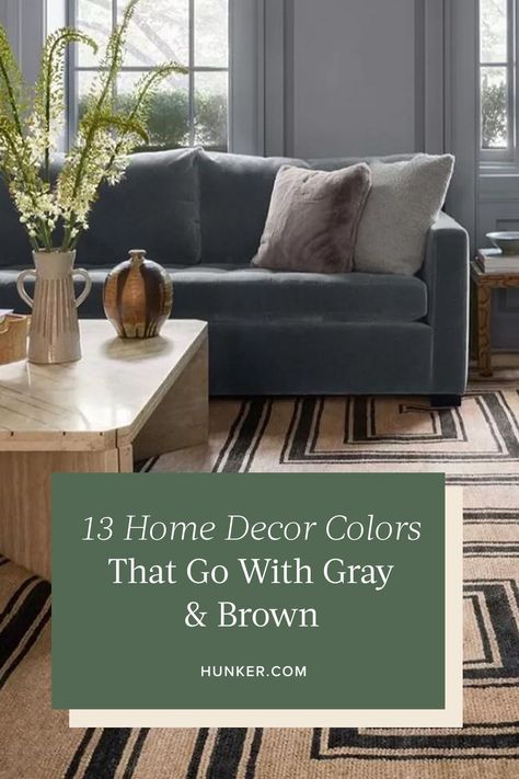 Gray Sofa Brown Leather Chairs, Couches That Go With Gray Walls, Gray And Caramel Color Schemes, Grey Carpet Brown Furniture, Gray Wall Brown Furniture, Gray Brown Cream Living Room, Gray Walls Beige Couch, Grey Brown Wood Floors Living Room, Mixing Gray And Brown Furniture