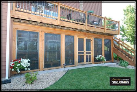 Porch Under Deck, Screened Patios, Patio Under Decks, Under Deck, Deck Remodel, Porch Windows, Building A Porch, Under Decks, Screened In Patio