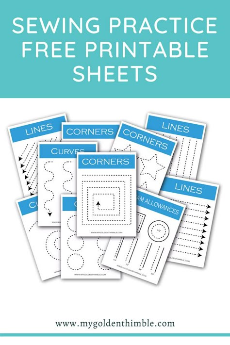 Free Motion Quilting Practice Sheets, Sewing Machine Practice, Using A Sewing Machine For Beginners, Sewing Lessons For Beginners Step By Step, Sewing Templates Free Printable, Sewing Practice Sheets Free Printable, Stitching Practice Sheet, Sewing Machine Practice Sheets, Hand Sewing Practice