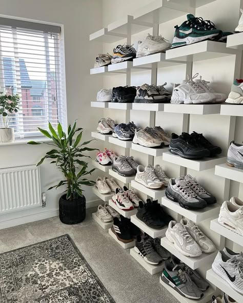 14 IKEA shoe cabinet hacks that are so very good - IKEA Hackers Garage Shoe Storage, Wall Shoe Storage, Ikea Shoe Storage, Shoe Storage Hacks, Ikea Lack Shelves, Ikea Shoe Cabinet, Ikea Uk, Dream Dressing Room, Ikea Shoe