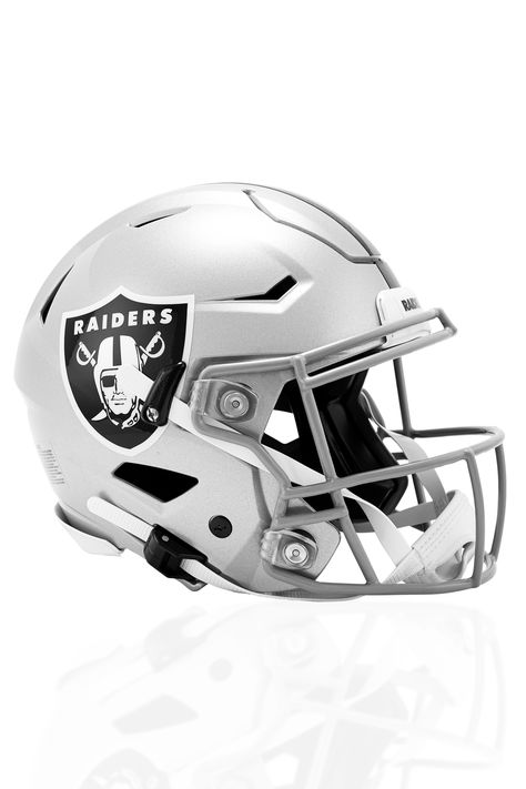 Based on Riddell's most popular on-field design, this collectible SpeedFlex Authentic football helmet is made specifically for fans of the Las Vegas Raiders. At approx. 11 in. tall, this authentic size display helmet is perfect for all football fans and great for autographs. The helmet features a large size SpeedFlex shell and padding, the SF2BD-SW-SP face mask, a 4-point chinstrap with Cam-Loc attachment, Quick-Release facemask attachment system, and official paint and decals. Raiders Helmet, Charles Woodson, Oakland Raiders Logo, Mini Football Helmet, Oakland Raiders Football, Nfl Oakland Raiders, Mini Footballs, Raiders Football, Raiders Fans