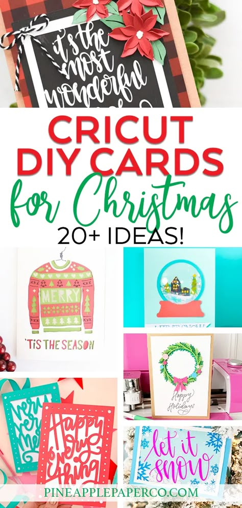 Diy Christmas Cards Cricut, Ugly Christmas Sweater Card, Pretty Christmas Cards, Cricut Christmas Cards, Handmade Christmas Card Ideas, Cricut Paper Crafts, Making Christmas Cards, Joy Christmas Card, Diy Holiday Cards