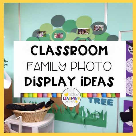 10 Classroom Family Photo Display Ideas. Setting up a classroom family photo display is a great way to build a classroom community. #classroomsetup Family Picture Wall Ideas Preschool, Class Family Tree Preschool, Classroom Photo Display, Preschool Family Picture Wall, Family Tree In Classroom, Family Tree For Classroom Wall, Family Tree Wall Classroom Preschool Art, Classroom Family Picture Display Ideas, Preschool Classroom Art Display