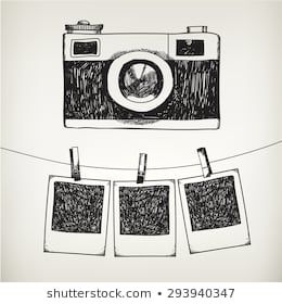 Vector hand drawn doodle illustration of retro photo frames and camera. Hanging photos in a photo studio. Camera Doodle, Camera Drawing, Doodle Illustration, Retro Photo, Hanging Photos, Bullet Journal Doodles, Journal Doodles, Vector Hand, Doodle Drawings