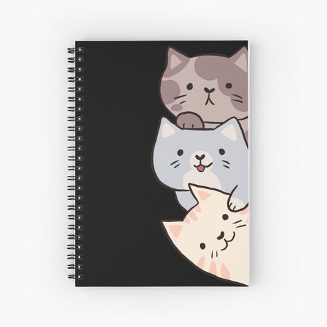 Get my art printed on awesome products. Support me at Redbubble #RBandME: https://www.redbubble.com/i/notebook/Cute-cat-pile-Peeking-by-Yarafantasyart/135144174.WX3NH?asc=u Cute Journal Cover Design, Notebook Cover Page Ideas, Book Cover For School, Cute Front Cover Notebook Ideas, Cat Notebook Cover, Notebook Cover Drawing Ideas, Cute Notebook Cover Ideas, Cute Book Cover Design Diy, Peeking Cat Drawing