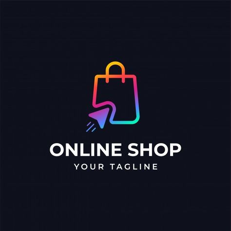 Online shopping logo design template | Premium Vector #Freepik #vector #logo #abstract #delivery #shop Shopping Logo Design, Shopping Bag Logo, Online Shop Logo, Shopping Logo, Marketing Logo Design, Logo Online Shop, Tipografi 3d, Shopping Online Logo, Logo Generator