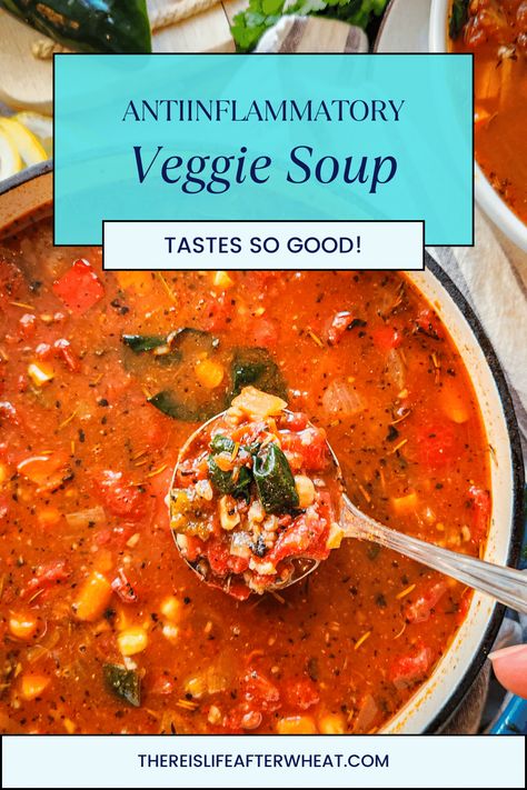 Looking for healthy soup recipes? This one has it all! It's a Panera Copycat 10 vegetable soup full of antiinflammatory vegetables and whole grains. Makes a big batch that freezes well, perfect for dinner and meal prep! Copycat Vegetable Soup, Antiinflammatory Soup Instant Pot, Tasty Vegetable Soup, Low Glycemic Soup Recipes, Nourishing Soup Recipes, Hidden Vegetable Soup, Lactose Free Soup Recipes, Vegetable Soup Without Meat, Candida Soup Recipes