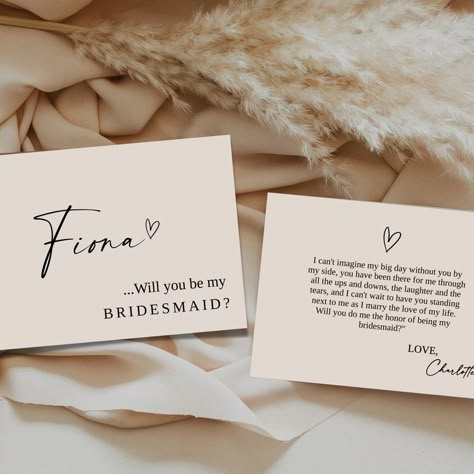 Will you be my bridesmaid?  I'm so excited to share this special moment with you. I would be honored to have you stand by my side as I celebrate my wedding#HeartFonts #LoveLetters #TypographyLove #FontCrushFriday #HeartType Bridesmaid Proposal Card Messages Cousin, Will You Be My Bridesmaid Sign, Bridesmaid Invitation Card Template, Diy Bridesmaid Cards, Bridesmaid Card Message, Bridesmaid Proposal Digital, Bridesmaid Proposal Wording, Will You Be My Bridesmaid Card Printable, Bridesmaid Cards Will You Be My