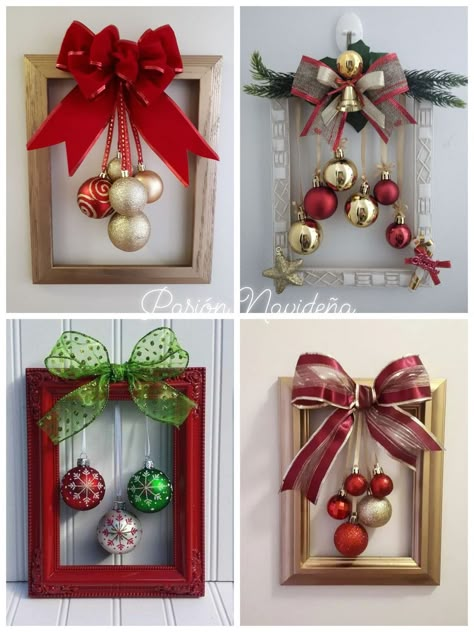 Christmas Wall Ideas, Christmas Picture Frames, Christmas Decorations Diy Crafts, Ideas Navideñas, Christmas Picture, Christmas Centerpieces Diy, Christmas Decor Inspiration, Christmas Themes Decorations, Diy Christmas Decorations Easy