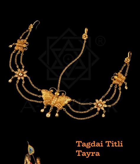 Tikli Jewelry Gold, Bengali Wedding Jewellery Gold, Kandoli Designs, A Sirkar, Bengali Photoshoot, Bengali Aesthetic, Gold Earing, Pebble Jewelry, Retro Bollywood