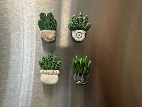 New handmade polymer clay plant magnets! Lightweight and durable Plant Magnets, Clay Flower Magnets, Easy Clay Magnets, Dry Clay Earrings, Clay Magnet Ideas Aesthetic, Polymer Clay Fridge Magnets Diy, Clay Refrigerator Magnets, Mini Clay Magnets, Clay Magnets Ideas