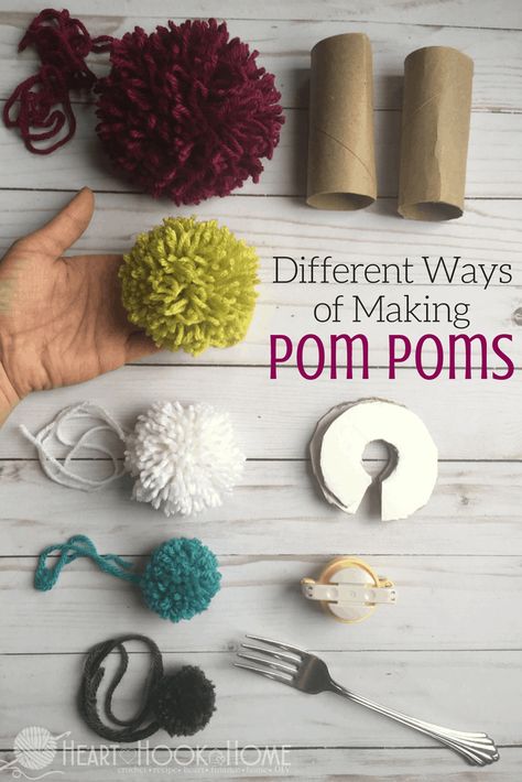 Pom Pom Projects, Making Pom Poms, Crafts For The Home, Pompon Diy, Knitting Amigurumi, Pom Crafts, Diy Pom Poms, Amigurumi Knitting, Hoodie Diy