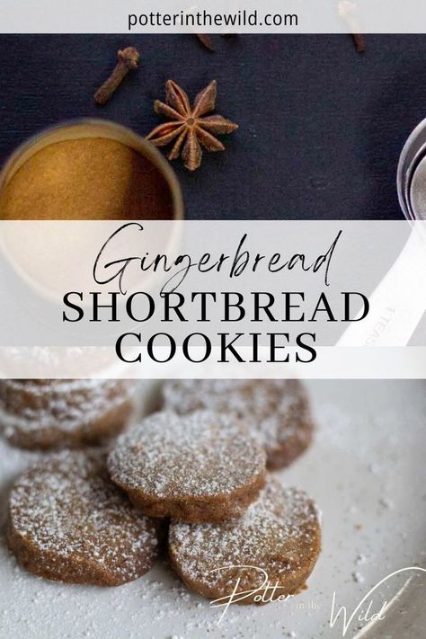 Buttery and sweet with warm gingerbread spices, these homemade Gingerbread Shortbread Cookies are so delicious and incredibly easy to make! They come together in minutes and make simple melt-in-your-mouth cookies. The dough can also be prepared ahead of time and stored in the refrigerator so you can offer freshly baked gingerbread shortbread cookies to any unexpected guests this holiday or Christmas season! Instructions for variations included such as chocolate dipped cookies. Gingerbread Shortbread Cookies, Christmas Gingerbread Cookies Recipe, Gingerbread Shortbread, Best Gingerbread Cookie Recipe, Best Shortbread Cookie Recipe, Easy Shortbread Cookie Recipe, Cookies Easy Recipe, Gingerbread Cookie Bars, Gingerbread Dessert