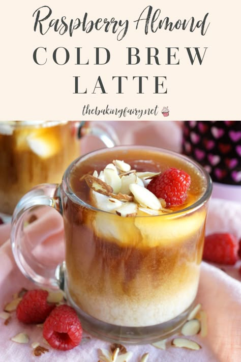 Spring Coffee Drinks, Coffee With Almond Milk, Coffee Drink Ideas, Whipped Coconut Cream, Almond Milk Coffee, Doughnut Shop, Coffee Shop Menu, Raspberry Almond, Bakery Menu