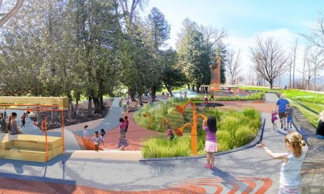 Oakledge Accessible Playground | Burlington Parks, Recreation & Waterfront Outhouse Design, Habitat Activities, Commercial Landscape Design, World Landscape, Landscape Designers, Gold Award, School Playground, Children's Garden, Park Playground