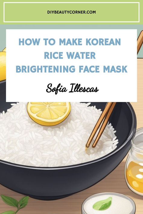 How to Make Korean Rice Water Brightening Face Mask Diy Rice Mask For Face, Rice Water Mask For Face, Rice Mask For Face Recipe, Hydration Face Mask Diy, Overnight Rice Mask For Face, Diy Rice Face Mask, Korean Face Mask Recipe, Diy Paper Face Mask Skin Care, Rice Mask For Face