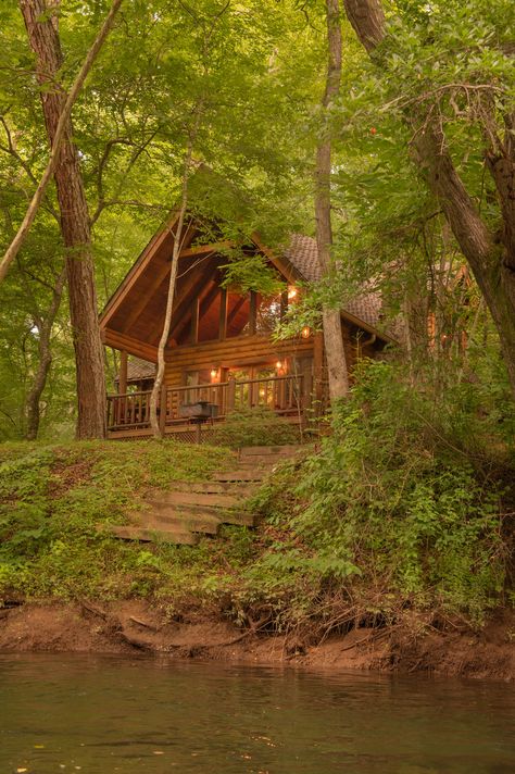 Ocoee Cabin | Beautiful Cabin on the River's Edge | Timberroot Rustic Retreats River Side House, Cabin Retreat, Cabin By River, Run Down Cabin In The Woods, Cabin Near River, Cabins In The Woods Near Water, Isolated Cabin In The Woods, Summer Cabin, River Cabin