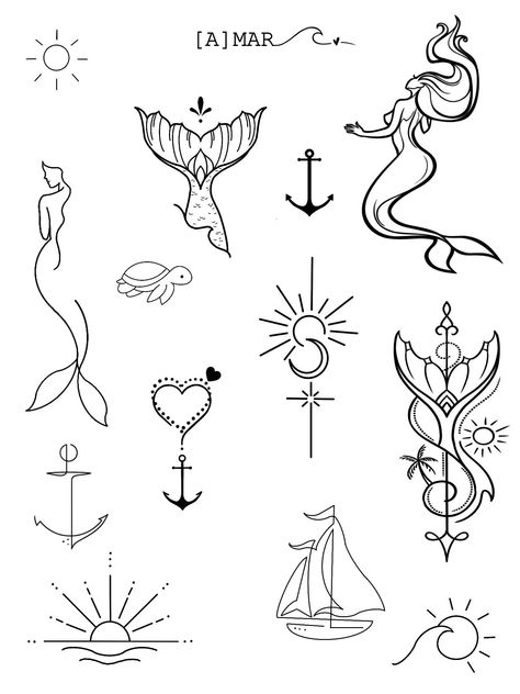 Sinister Tattoos, Simple Tattoo Stencils, Flash Tattoo Sleeve, Nautical Stencils, Tattoo Wallpaper, Set Tattoo, Magic Runes, Animal Tattoo Ideas, Beginner Tattoos