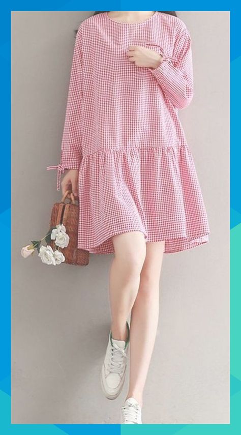 Red Checkered Dress, Womens Fashion Casual Chic, Red Plaid Dress, Chic Skirts, Trendy Skirts, Red Checkered, Checkered Dress, Chic Blouses, Plus Size Skirts