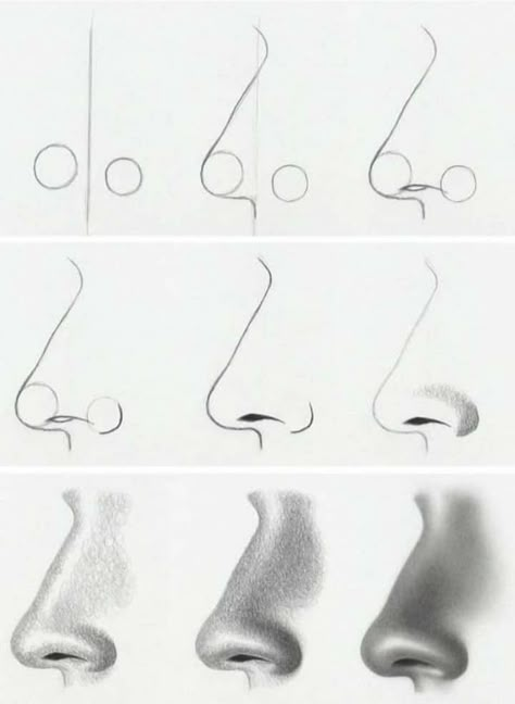 How To Paint Nose, Nose Drawing Tutorial, Drawing Nose, Beautiful Pencil Drawings, Face Art Drawing, Pencil Drawings For Beginners, Drawing Tutorial Face, Pencil Sketch Images, Nose Drawing