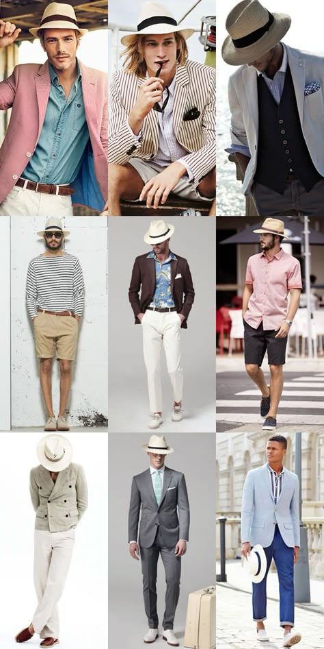 Panama Hat Outfit, Hat Men Outfit, Mens Panama Hat, Summer Hat Style, Hat Outfits Summer, Hat Outfit Men, Hat Outfit Summer, Mens Summer Hats, Panama Hat Men