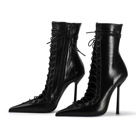 New Arrivals Black Heel, Retro Chic, Black Vintage, Dolce & Gabbana, Cut Design, Heel Type, Black Ankle Boots, Stiletto Heel, Black Heels