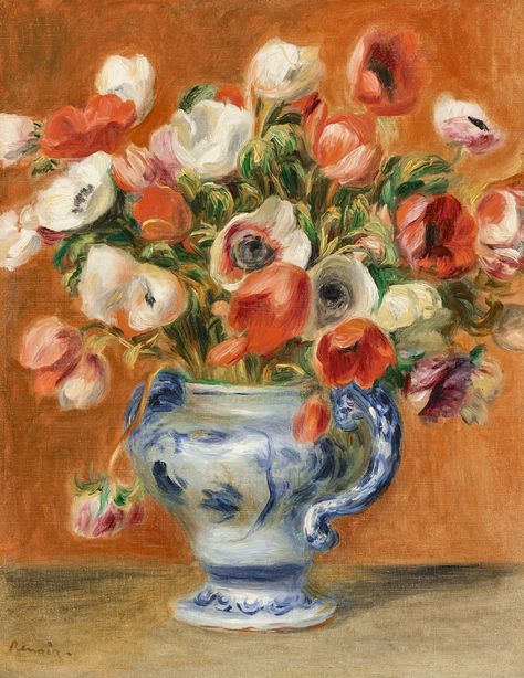 August Renoir, Roses In A Vase, Renoir Art, Renoir Paintings, Auguste Renoir, Pierre Auguste, Floral Wall Art Canvases, Hur Man Målar, Rose Vase