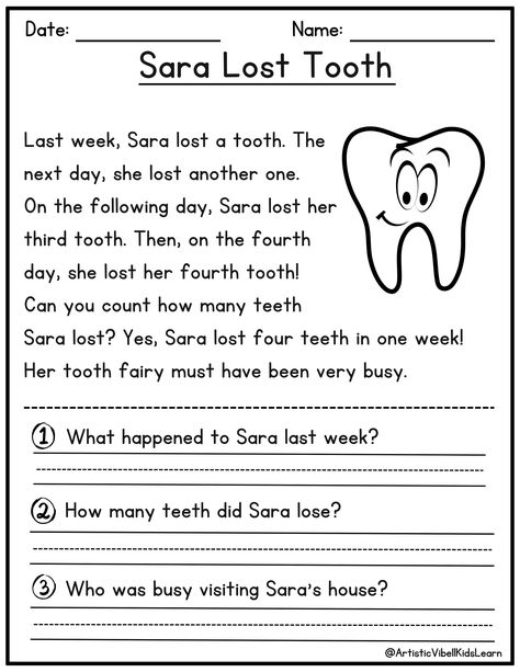 50 Kindergarten 1st grade Reading Comprehension Passages worksheets - Sentences Reading worksheet Fluency worksheet english learing Set 2 Inside you will find set 2 50 kindergarten comprehension passages! These passages are great for kinders and would also be suitable for pre-k or first graders depending on how you use them. There is a lot of variety included. Please check the images and preview to see IF these passages will work for your students. 50 Kindergarten 1st grade Reading Comprehension Passages set 1 https://artisticvibe11kids.etsy.com/listing/1683426883 CHECK OUT THIS CVC SENTENCE WORKSHEET ALSO https://artisticvibe11.etsy.com/listing/1668894927 The following features help build reading skills: * 50 pages of PDF files (letter size, 8.5 x 11 inches) WITH FREEBIES FIND THE LETTER Writing 1st Grade Activities, Reading For Grade 2 English, 1st Grade Comprehension Activities, Grade 2 Reading Comprehension Worksheets, Grade 1 Worksheets English, Comprehensive Reading Worksheets, Reading Sentences For Kindergarten, English Reading Comprehension Worksheet, Grade 1 English Worksheets For Kids