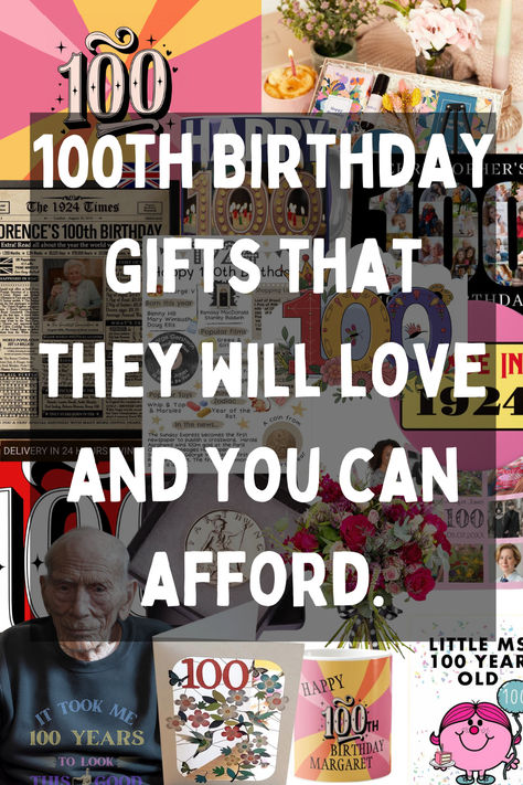 gift ideas for a 100th birthday Diy 100th Birthday Card, 100 Year Birthday Gift Ideas, 100th Birthday Gift Ideas, 100th Birthday Party Ideas, 100th Birthday Card, 100 Birthday Gifts, 100th Birthday Party, Party Gift Ideas, Birthday For Him