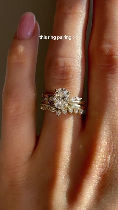 Bridal Stack, Dream Wedding Reception, Dream Wedding Ring, Future Engagement Rings, Engagement Inspo, Desi Wedding, Ring Stack, Dream Engagement, Dream Engagement Rings