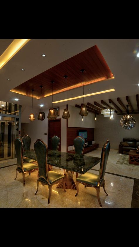 Wooden Ceiling For Dining Area, False Ceiling For Dining Area With Fan, Wooden Roof Ceiling, Room Ceiling Design, Dining Ceiling, Dining Room Ceiling Design, Wooden Roof, Best Dining Room, Decorate Living Room