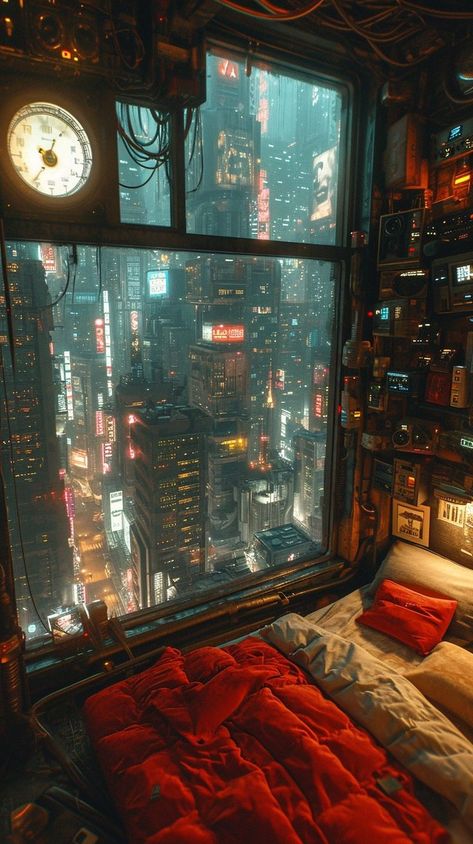 Futuristic Hotel Room, Cyberpunk Royalty, Cyberpunk Room Aesthetic, Cyberpunk Rooms, Cyberpunk City Concept Art, Cyberpunk Hotel, Cyberpunk City Aesthetic, Urban Fantasy Aesthetic, Cyberpunk Architecture