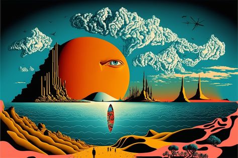 Surreal Art Computer Wallpaper, Space Surreal Art, Surreal World Art, Abstract Surrealism Art, Surrealism Landscape Painting, Dream Art Surrealism Fantasy Imagination, Dali Inspired Art, Surreal Landscape Art, Surrealism Landscape