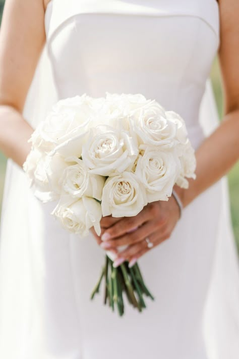 Lombardi House, Bride Bouquets White, White Rose Bridal Bouquet, White Rose Wedding Bouquet, Boutonniere Ideas, White Flower Bouquet, White Rose Bouquet, White Roses Wedding, Rose Bridal Bouquet