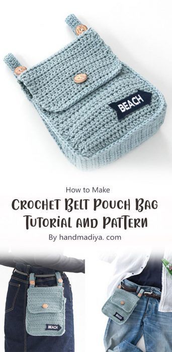 4 Best Belt Pouch Bag Free Crochet Pattern Ideas - Carolinamontoni.com Crochet Holster Bag Free Pattern, Crochet Hairband, Crochet Wallet, Crochet Belt, Crocheted Bags, Patterns Simple, Diy Crochet Bag, Crochet Bag Pattern Free, Aesthetic Cozy