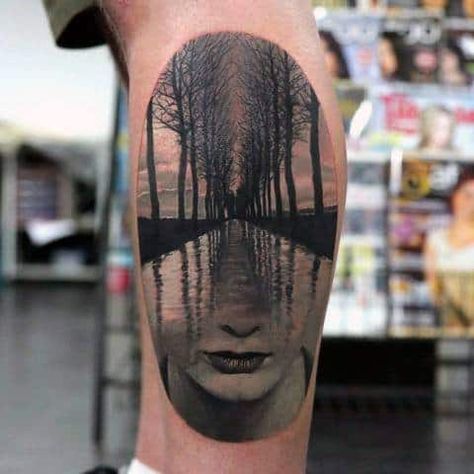 Optical Illusion Tattoo, Surreal Tattoo, Bad Tattoos, 3d Tattoos, 3d Tattoo, Tattoo Project, Creative Tattoos, Tattoo Designs Men, Body Mods