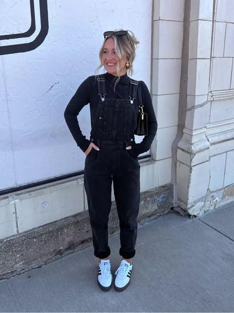 mckennarfox on LTK Edgy Outfits All Black, Mum Clothes Outfits, Womens All Black Outfit Dressy, Tall Boots Outfit Midsize, Rocker Mom Outfits, Street Style Fall Outfits 2024, Blackhawks Outfit Woman, Casual Hockey Game Outfit, Tomboy Mom Style