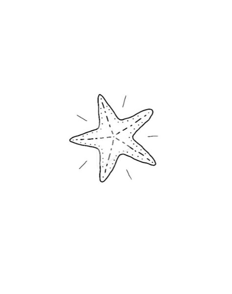 Star Fish Drawing Easy, Starfish Line Art, Starfish Line Tattoo, Starfish Fine Line Tattoo, Starfish Drawing Easy, Cute Starfish Drawing, How To Draw A Starfish, Star Fish Tattoo Design, Fine Line Starfish Tattoo